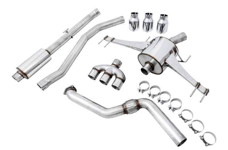 AWE Tuning Touring Edition Exhaust for FK8 Civic Type R Triple Chrome Silver Tips 3015-42666