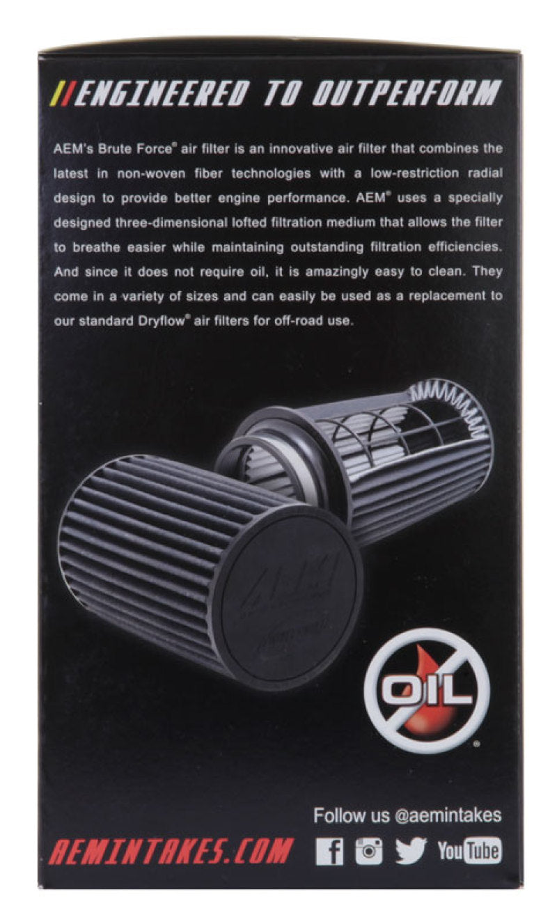 AEM Dryflow 4in. X 9in. Round Tapered Air Filter