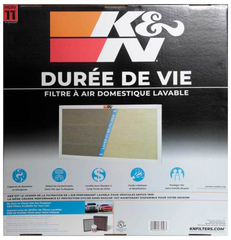 K&N 24 X 24 X 1, MERV 11 HVAC Filter - HVC-12424