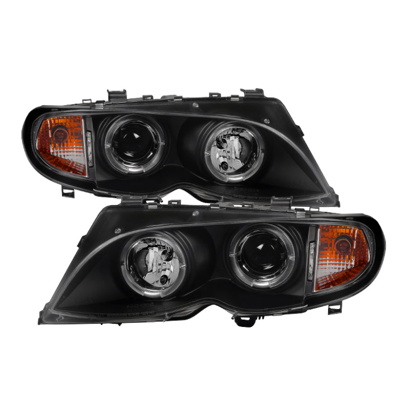 Spyder BMW E46 3-Series 02-05 4DR Projector Headlights 1PC LED Halo Blk PRO-YD-BMWE4602-4D-AM-BK