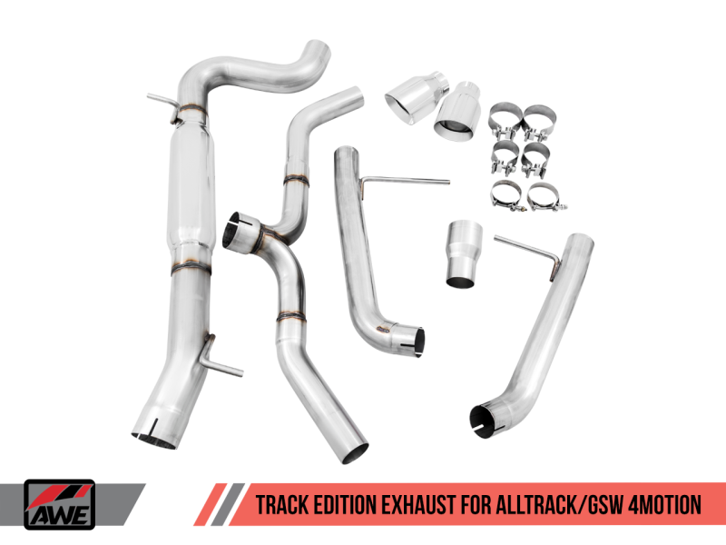 AWE Tuning Track Edition Exhaust Chrome Silver Tips for VW Golf Alltrack /Sportwagen 4Motion 3020-32044