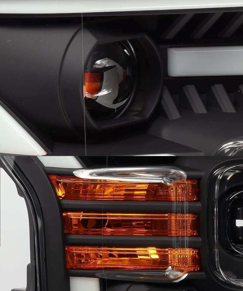 AlphaRex LUXX LED Projector Headlights Plank Style Black for 15-17 Ford F-150 880167
