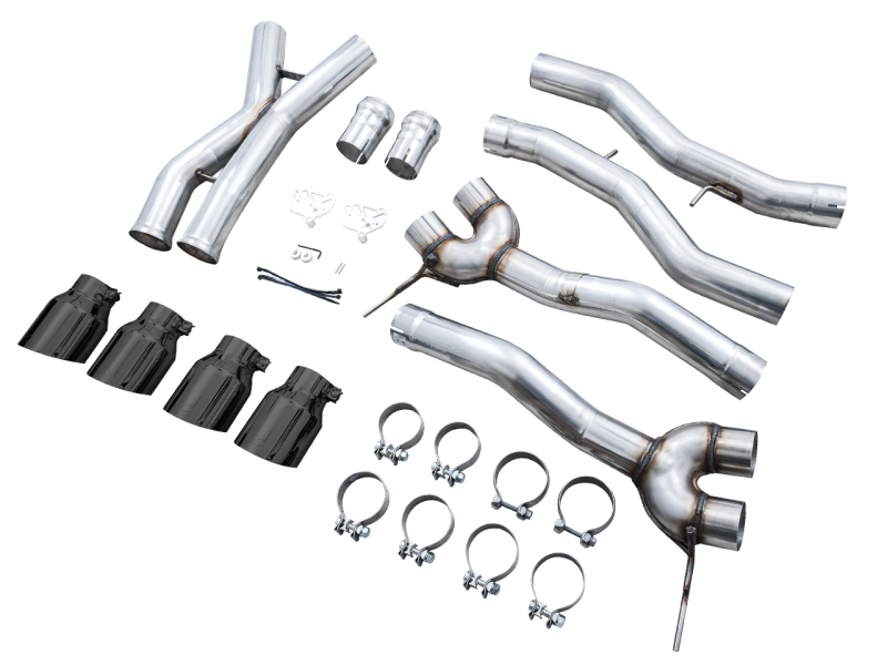 AWE Tuning Track Edition Catback Exhaust Diamond Black Tips for BMW G8X M3/M4 3020-42482