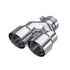 MBRP 3" ID/4" Dual Out Staggered L 9.87" / R 9.37" length Single Wall T304 SS Univ Exhaust Tip T5182