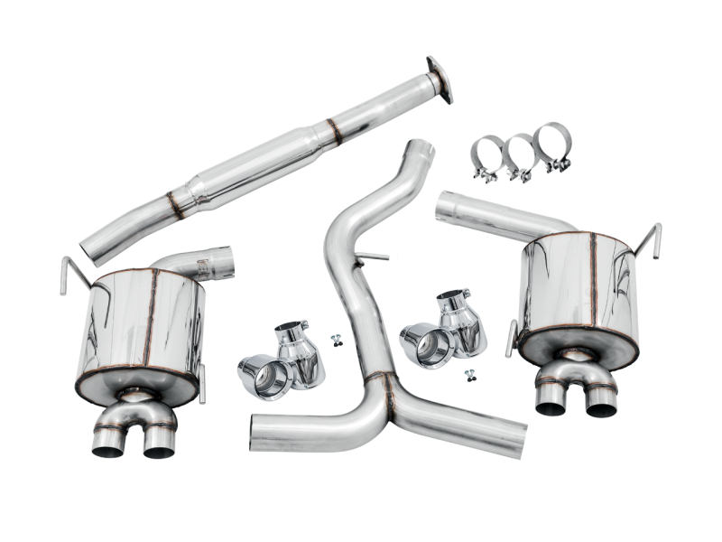 AWE Tuning Touring Edition Exhaust w/ Chrome Silver Quad Tips 102mm for Subaru Sedan 3015-42104