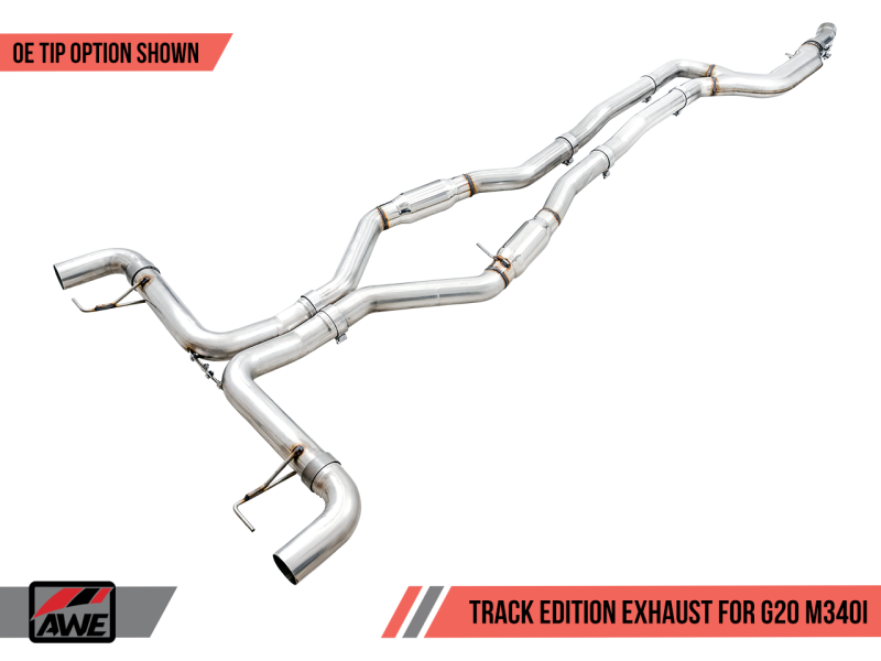 AWE Tuning Track Edition Exhaust (Use OE Tips) for 2019+ BMW M340i (G20) 3020-11032