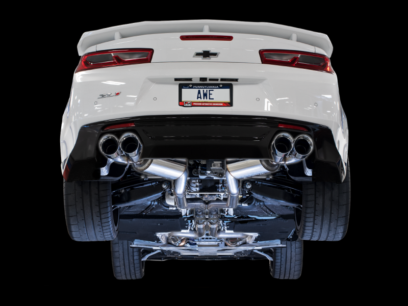 AWE Tuning Touring Edition Cat-Back Exhaust Quad Chrome Silver Tips for Chevy Camaro SS 3015-42092