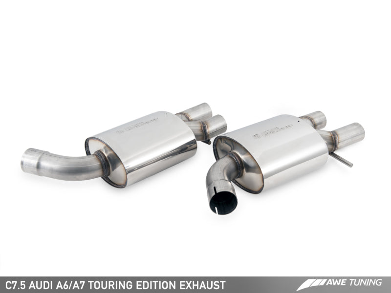 AWE Tuning Touring Edition Exhaust Quad Outlet Diamond Black Tips for Audi C7.5 A7 3.0T 3015-43074