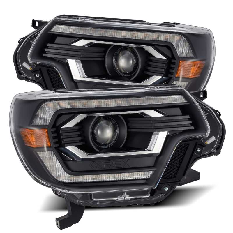 AlphaRex PRO-Series Projector Headlights Plank Style Black w/DRL for 12-15 Toyota Tacoma 880749