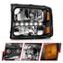 ANZO 2000-2004 Ford Excursion Crystal Headlights Black w/ LED 1pc