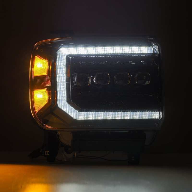 AlphaRex NOVA LED Projector Headlights Plank Style Alpha Black for 14-18 GMC Sierra 880616