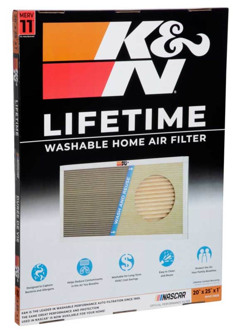 K&N 20 X 25 X 1, MERV 11 HVAC Filter - HVC-12025