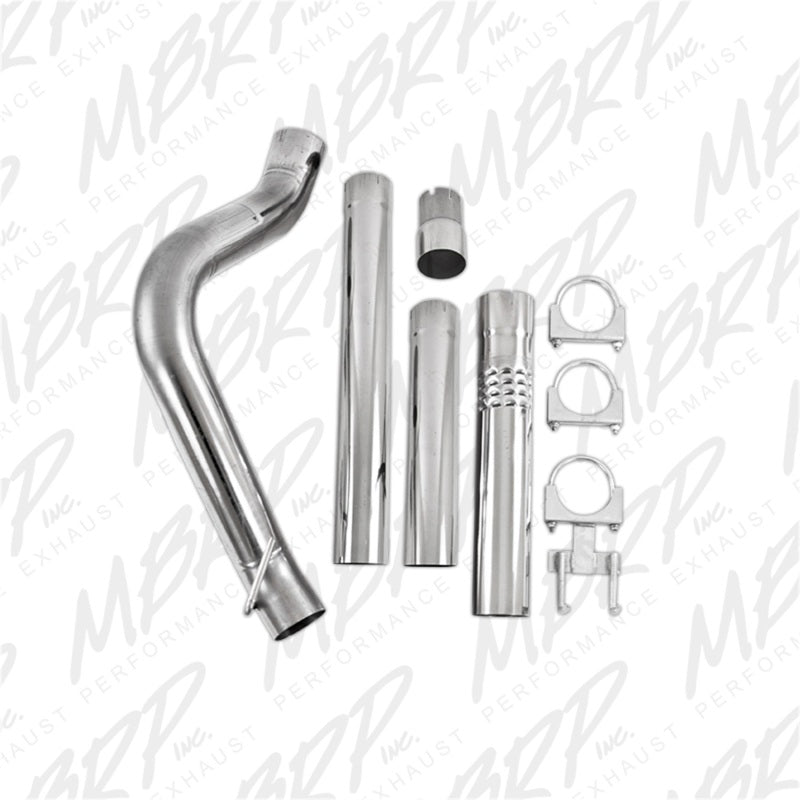 MBRP T409 4" Filter Back Single No Muffler Exhaust For 08-10 Ford F250/350/450 6.4L S6242SLM