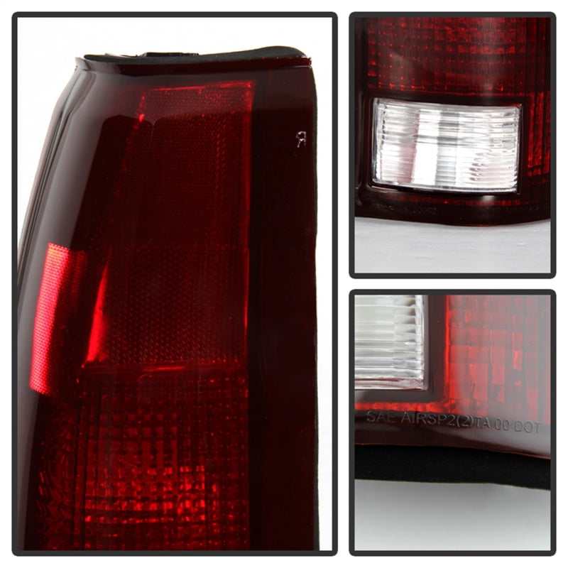 xTune Chevy/GMC C1500/C2500/C3500 88-01 OEM Style Tail Light - Red Smoked ALT-JH-CCK88-OE-RSM