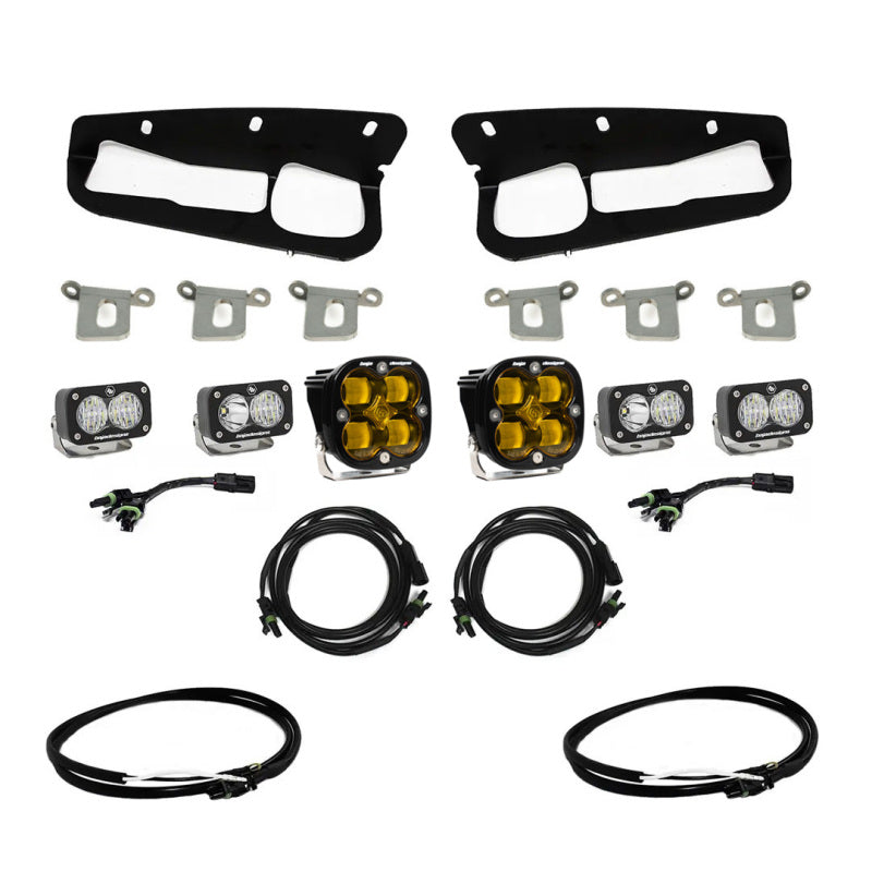 Baja Designs Squadron SAE/S2 Amber Sport w/Upfitter Fog Pocket Light Kit Ford 21-22 Bronco 447762UP