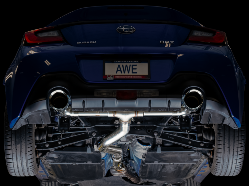 AWE Tuning Track Edition Cat-Back Exhaust Chrome Silver Tips for Subaru BRZ/Toyota GR86/86 3020-32279