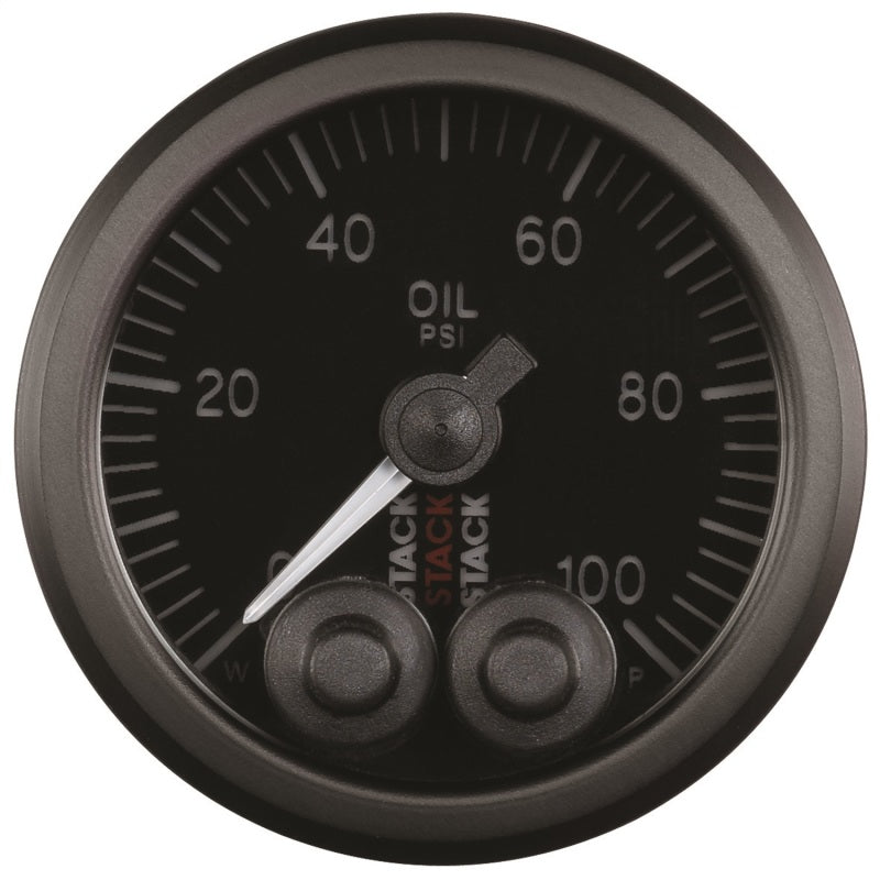 Autometer Black Pro Control 52mm 0-100 PSI 1/8" NPTF Male Stepper Motor Oil Pressure Gauge - ST3502