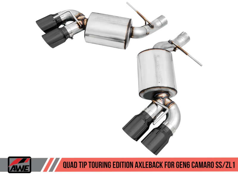 AWE Tuning Axle-back Exhaust Touring Edition Quad Diamond Black Tips for Chevrolet Camaro 3015-43115