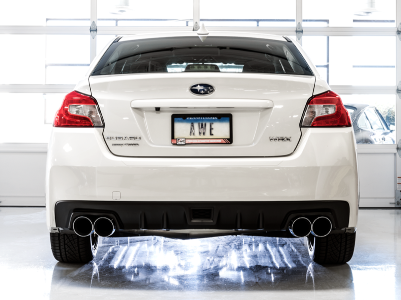 AWE Tuning Track Edition Exhaust Chrome Silver Tips 102mm for Subaru WRX/STI VA/GV Sedan 3020-42058