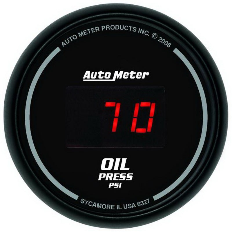 Autometer Sport-Comp 2-1/16" Black 5-100 PSI Digital Oil Pressure Gauge - 6327