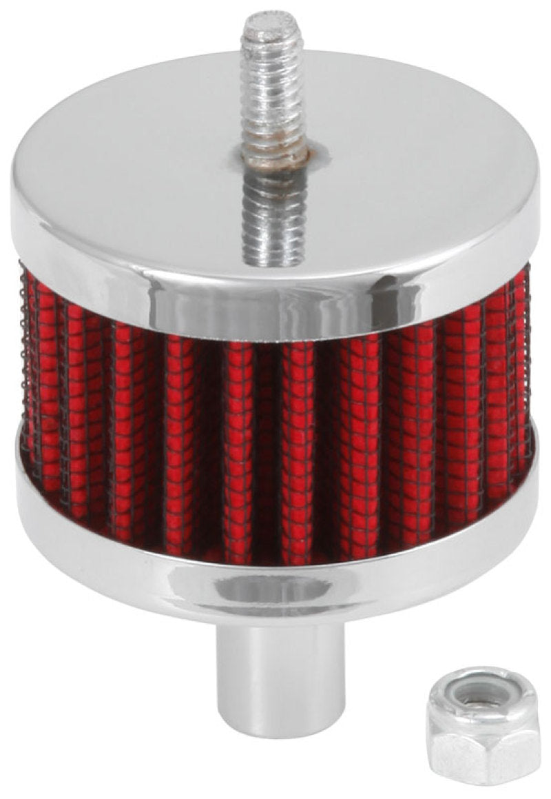 K&N Crankcase Vent/ Breather Air Filter,  Steel Base 0.5in Vent OD x 2in OD x 1.5in Height 62-1100