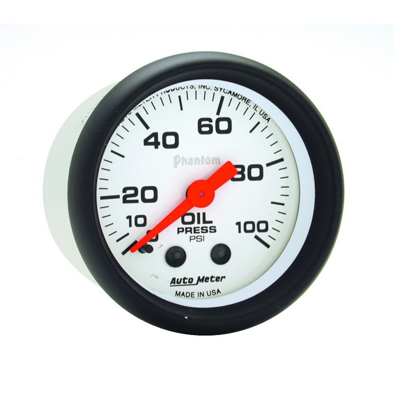 Autometer Phantom Analog Gauge 2-1/16" 52mm 0-100 PSI Mechanical Oil Pressure 5721