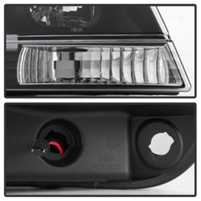 Spyder 99-04 Jeep Grand Cherokee Projector Headlights - Light Bar DRL LED - Black