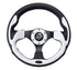 NRG Reinforced Steering Wheel (320mm) Blk w/White Trim & 4mm 3-Spoke