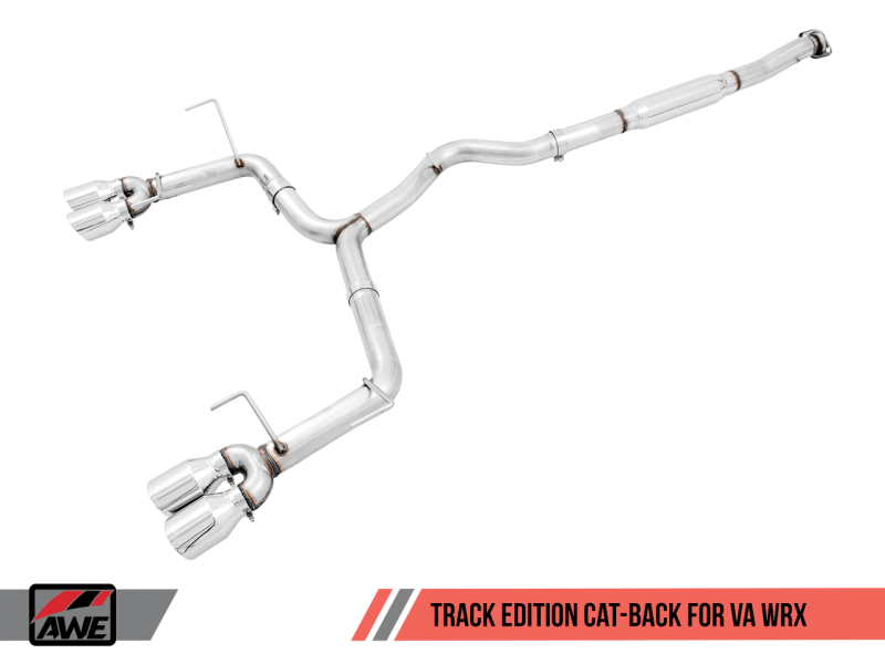 AWE Tuning Track Edition Exhaust Chrome Silver Tips 102mm for Subaru WRX/STI VA/GV Sedan 3020-42058