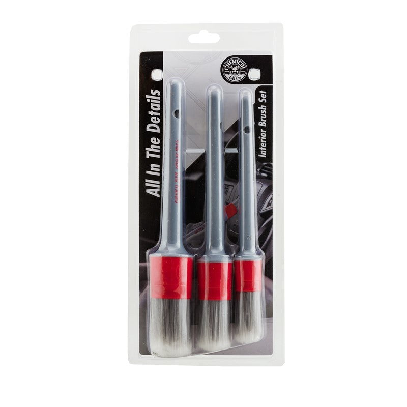 Chemical Guys All in The Details Interior Detailing Brushes (Set of 12 x 3 Brushes) ACC600