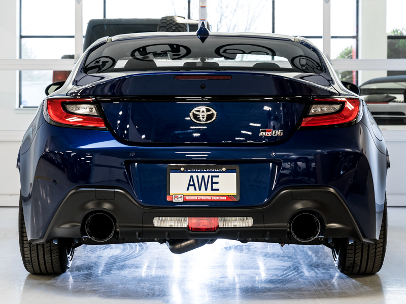 AWE Tuning Track Edition Cat-Back Exhaust Diamond Black Tips for Subaru BRZ /Toyota GR86 /86 3020-33279