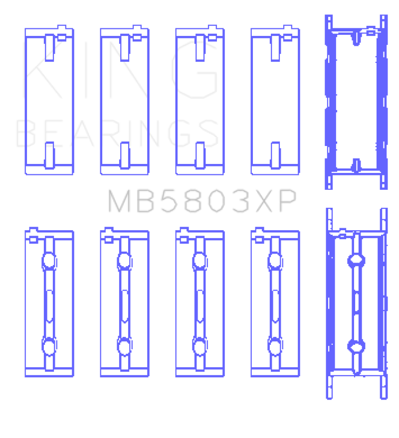 King BMW S65B40A Crankshaft Main Bearings Set of 5