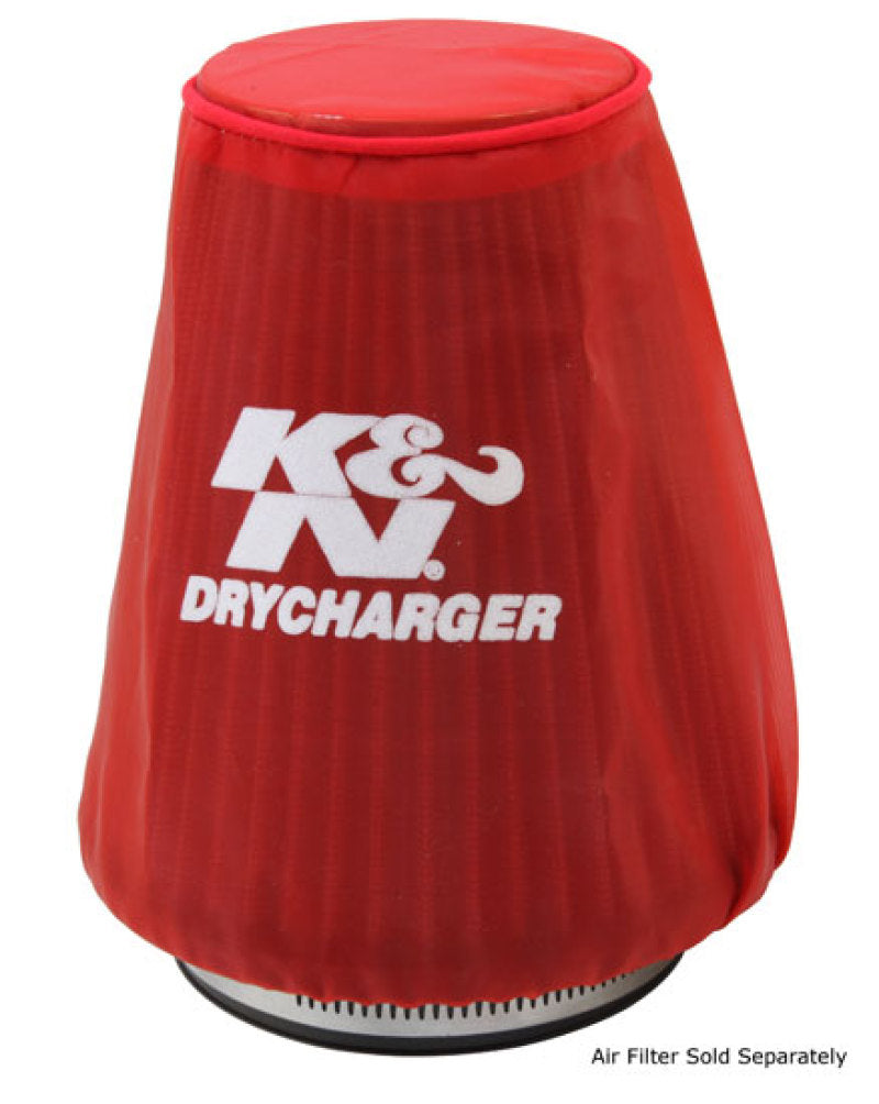 K&N Air Filter Wrap, Red Drycharger - 5.25in x 3in Round Tapered 22-2030PR