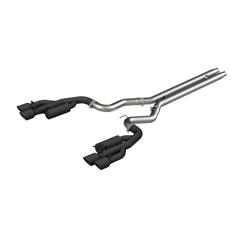 MBRP 3" Black Cat Back w/Quad 4" DW Tips (Race Version) For 18-23 Ford Mustang GT 5.0L S7207BLK