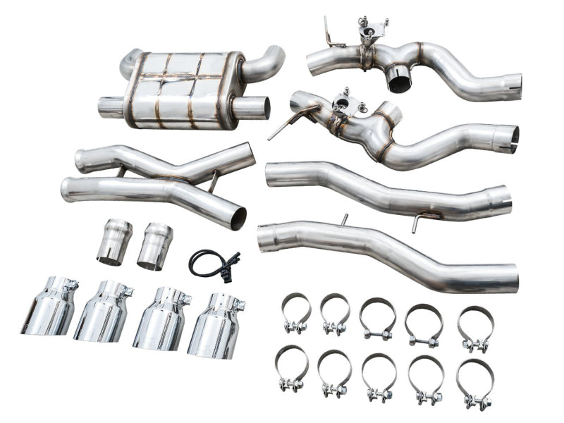 AWE Tuning SwitchPath Catback Exhaust for BMW G8X M3/M4 - Chrome Silver Tips for 3025-43480