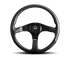Momo Tuner Steering Wheel 320 mm - Black Leather/Red Stitch/Black Spokes