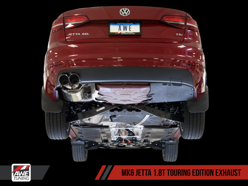 AWE Tuning Touring Edition Exhaust for MK6 GLI 2.0T - MK6 Jetta 1.8T - Diamond Black Tips 3015-23050