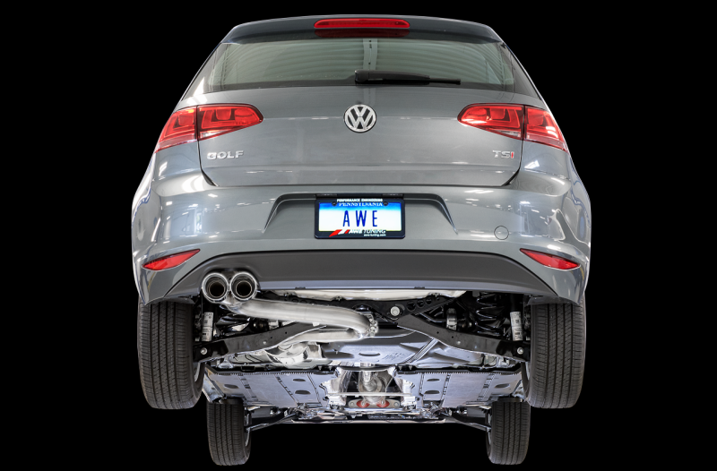 AWE Tuning Track Edition Exhaust w/Chrome Silver Tips (90mm) for VW MK7 Golf 1.8T 3020-22020