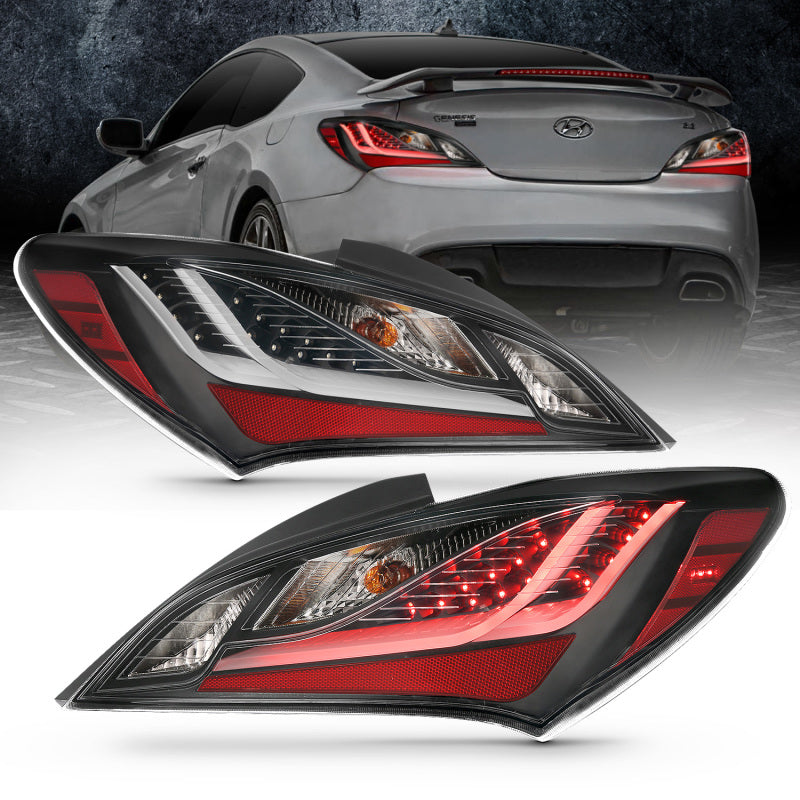 ANZO 10-13 Hyundai Genesis 2DR LED Taillights Smoke