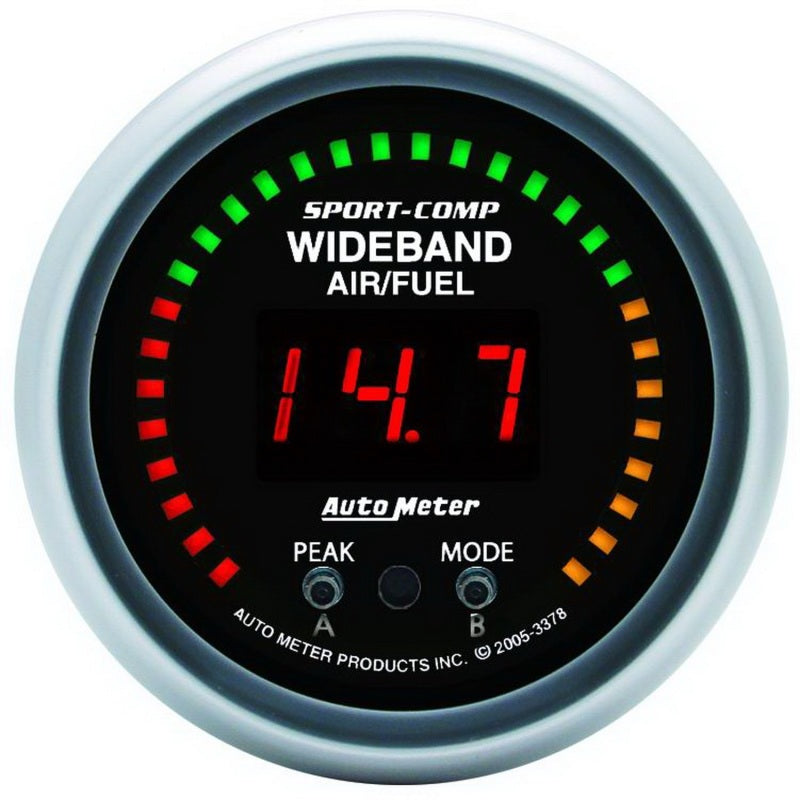 Autometer Sport-Comp 2-1/16" Wideband Pro Air/Fuel Ratio 6:1-20:1 AFR Gauge - 3378