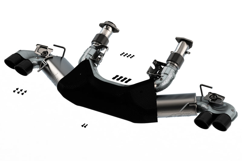 Borla 2020 Chevrolet Corvette C8 6.2 ATAK 3in Exhaust System Dual Round Rolled A/C Black Chrome Tips