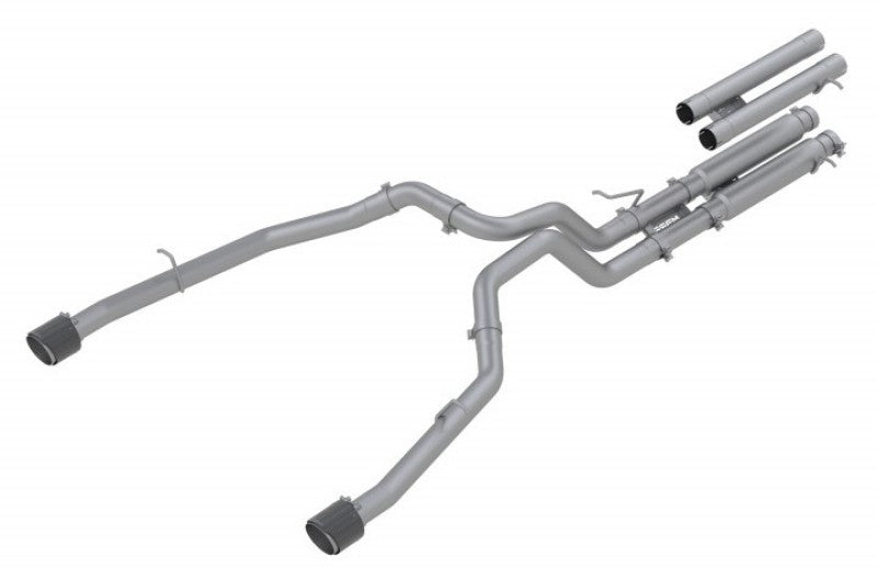 MBRP 3" Cat-Back Dual Split Rear, Race Version, 2021 Ram TRX 6.2 S/C w/ Carbon Fiber Tip S51543CF