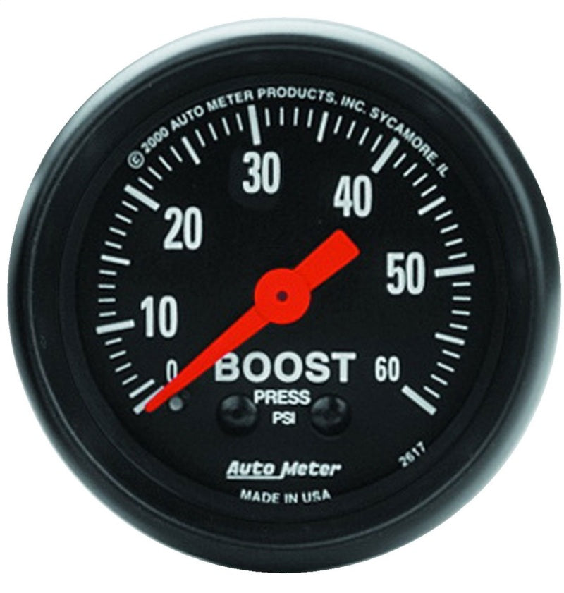 Autometer Z Series 2-1/16" 0-60 PSI Mechanical Boost Gauge - 2617