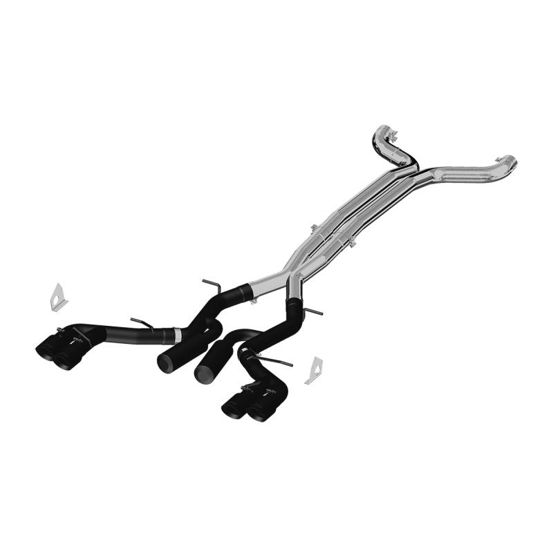 MBRP 3" Black Race Dual Cat Back w/4.5"Quad DW Tips For 16-24Chevy Camaro SS-ZL1 6.2L 6spd S7033BLK