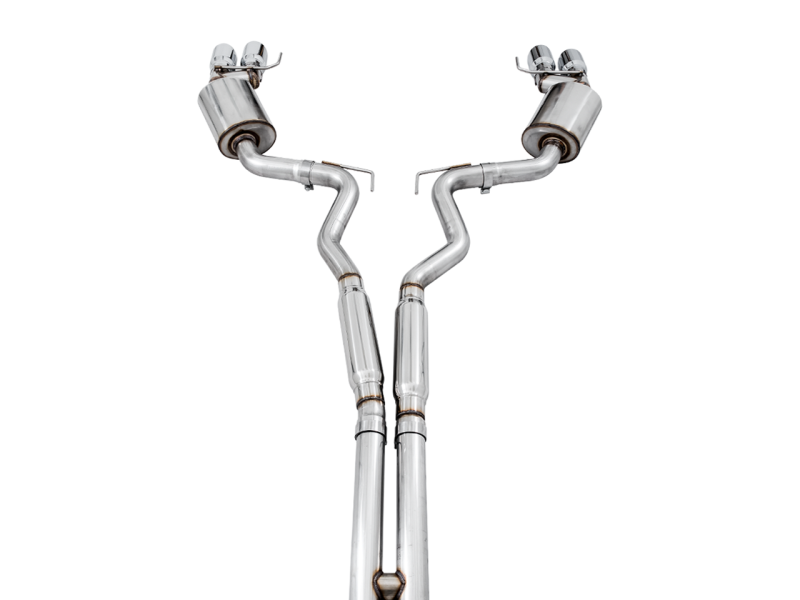 AWE Tuning Touring Edition Cat-back Exhaust - Quad Chrome Silver Tips for Ford Mustang GT 3015-42102