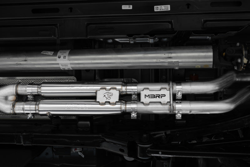 MBRP 3" Cat-Back Dual Split Rear, Race Version, 2021 Ram TRX 6.2 S/C w/ Carbon Fiber Tip S51543CF