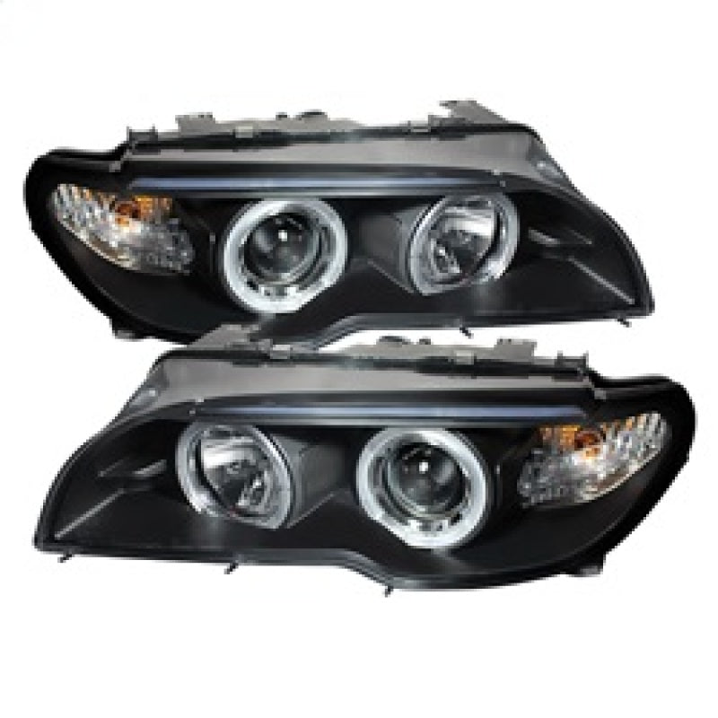 Spyder BMW E46 3-Series 04-06 2 DR Projector Halogen Model- LED Halo Blk PRO-YD-BMWE4604-2DR-HL-BK