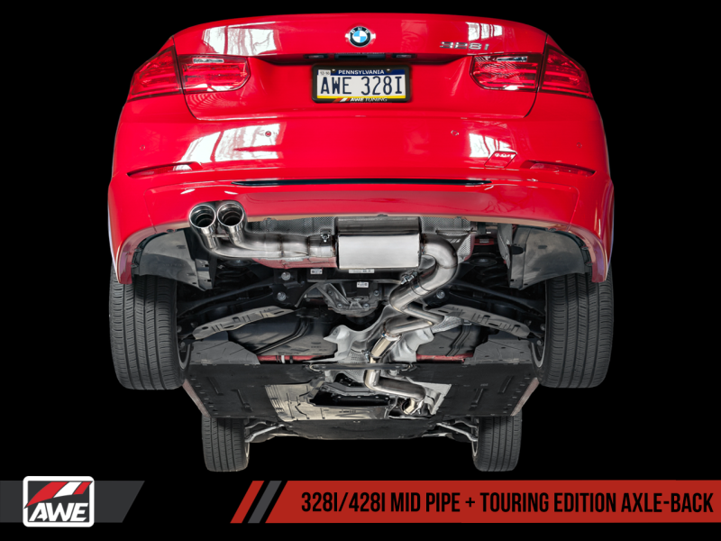 AWE Tuning Touring Edition Axle-Back Exhaust Single Side-80mm Diamond Black Tips 3010-23022