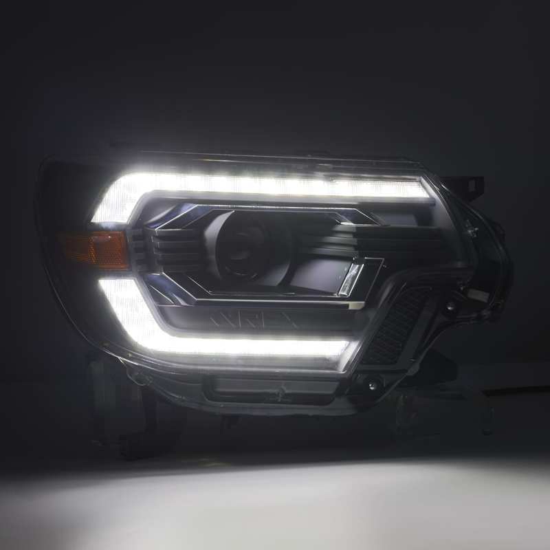 AlphaRex LUXX LED Projector Headlights Plank Style Alpha Black w/DRL for 12-15 Toyota Tacoma 880750