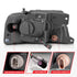 ANZO 2004-2008 Ford F-150 Projector Headlights w/ Light Bar Black Housing